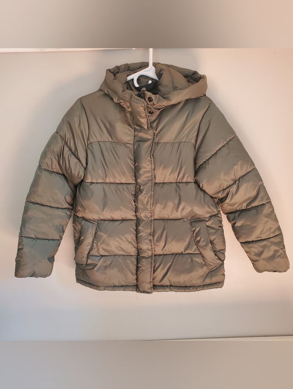 Everlane ReNew Green Puffer Zip Short Jacket Women's Size XXS *READ*